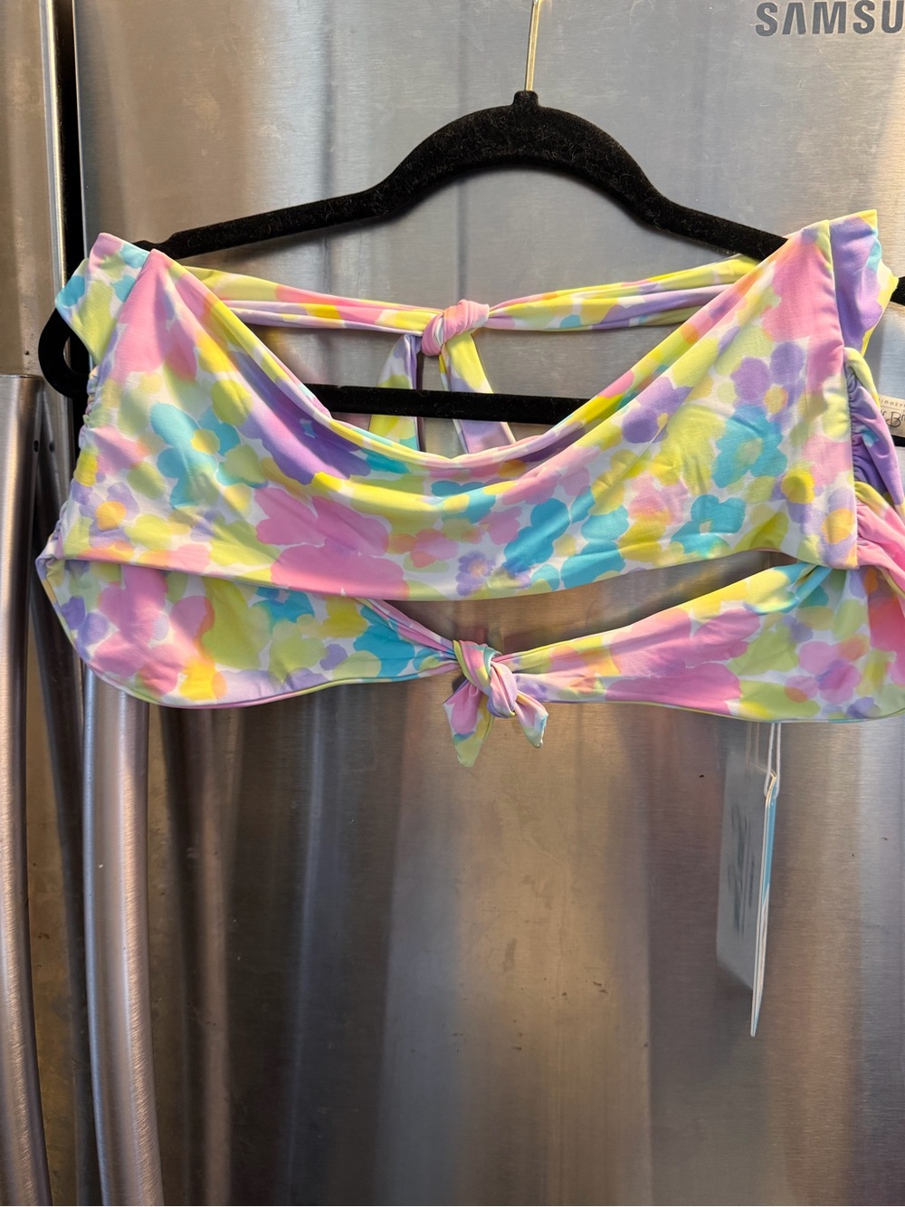 Tula Pastel Floral Off-Shoulder Crop Top